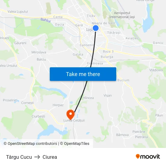 Târgu Cucu to Ciurea map