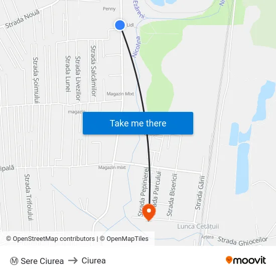 Ⓜ Sere Ciurea to Ciurea map
