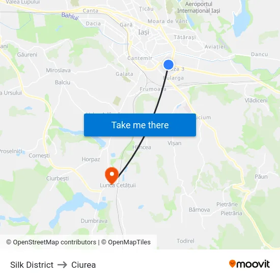 Silk District to Ciurea map