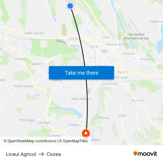 Liceul Agricol to Ciurea map
