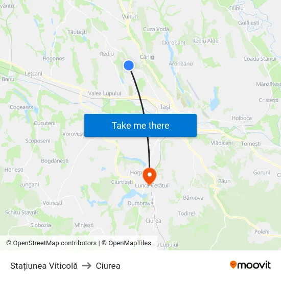 Stațiunea Viticolă to Ciurea map