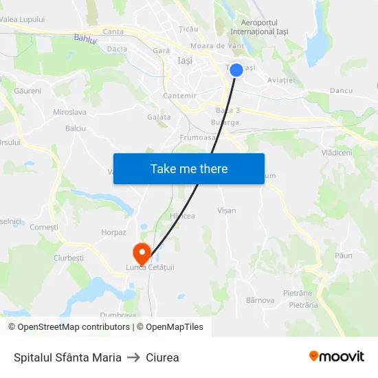 Spitalul Sfânta Maria to Ciurea map