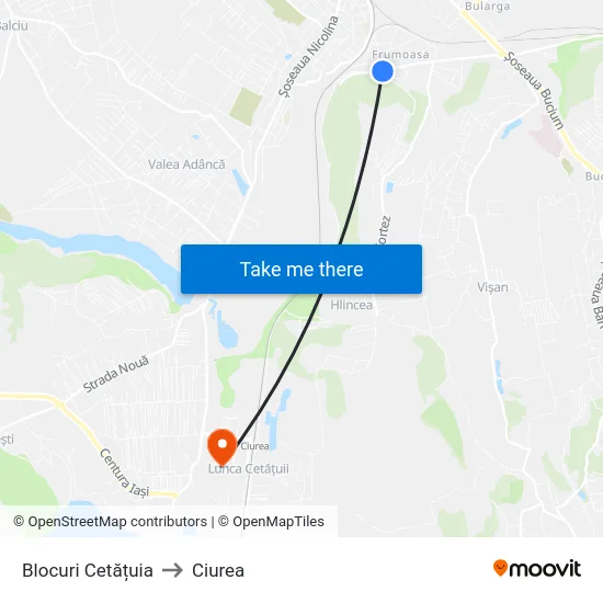 Blocuri Cetățuia to Ciurea map