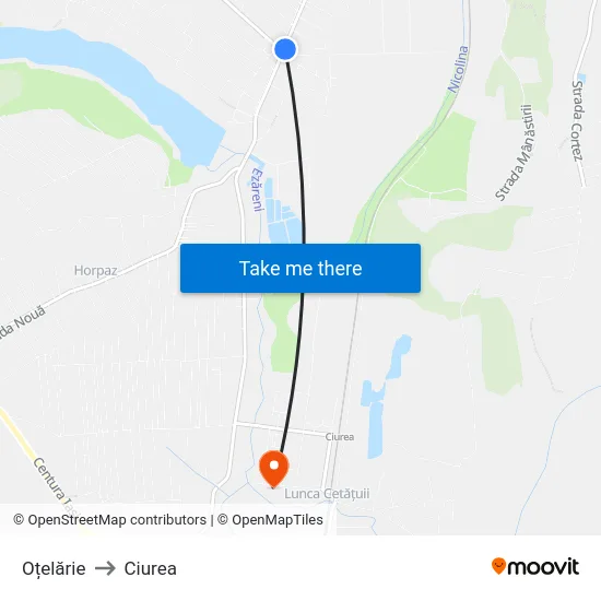 Oțelărie to Ciurea map