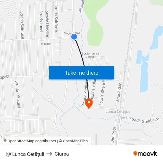 Ⓜ Lunca Cetățuii to Ciurea map