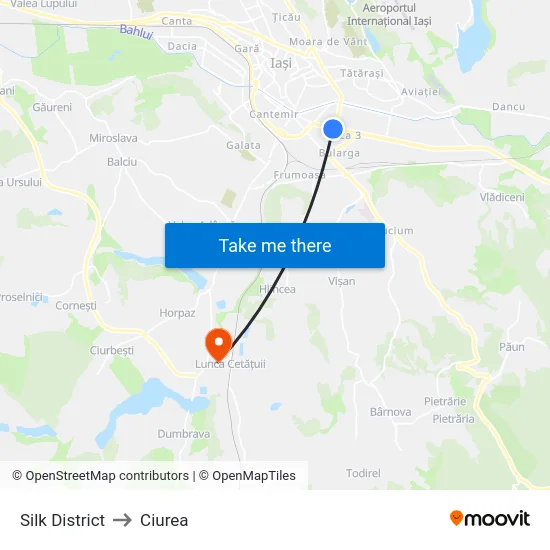 Silk District to Ciurea map