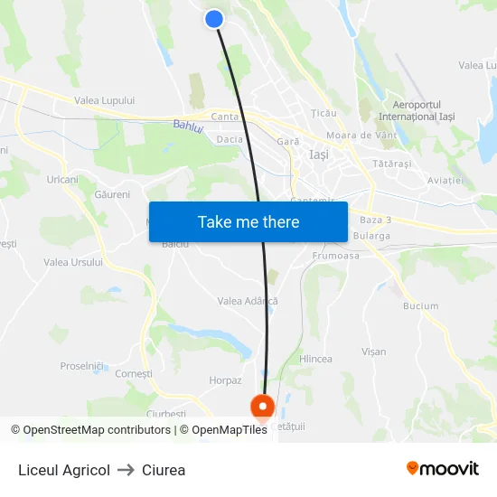 Liceul Agricol to Ciurea map