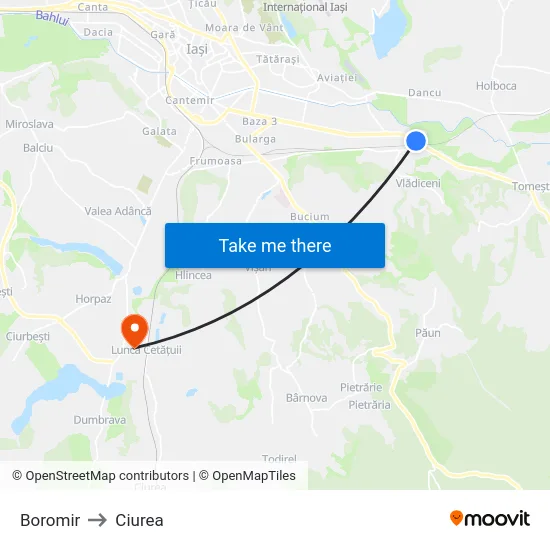 Boromir to Ciurea map