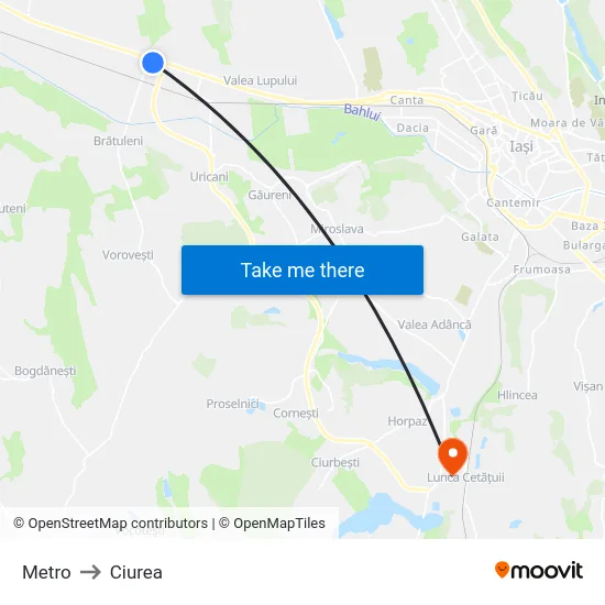 Metro to Ciurea map