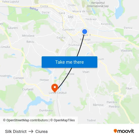 Silk District to Ciurea map