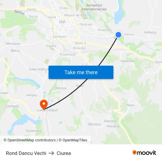 Rond Dancu Vechi to Ciurea map