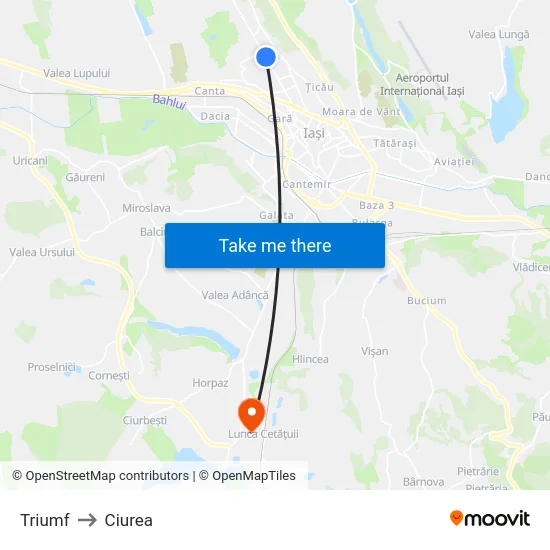 Triumf to Ciurea map