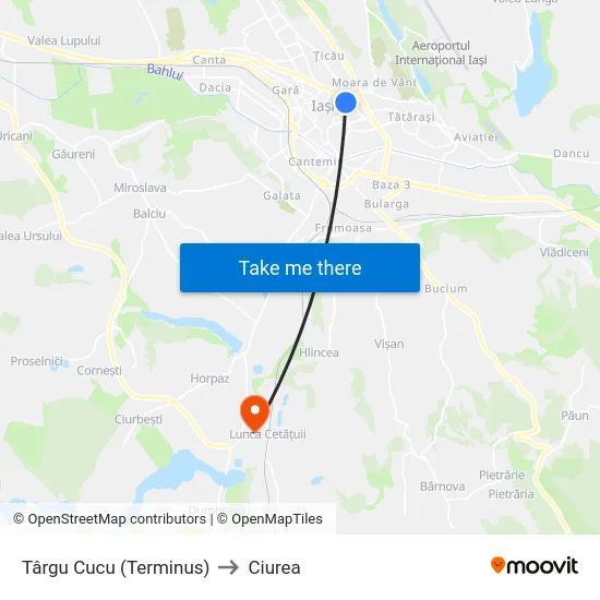 Târgu Cucu (Terminus) to Ciurea map