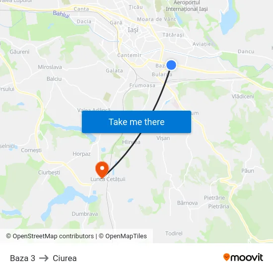 Baza 3 to Ciurea map