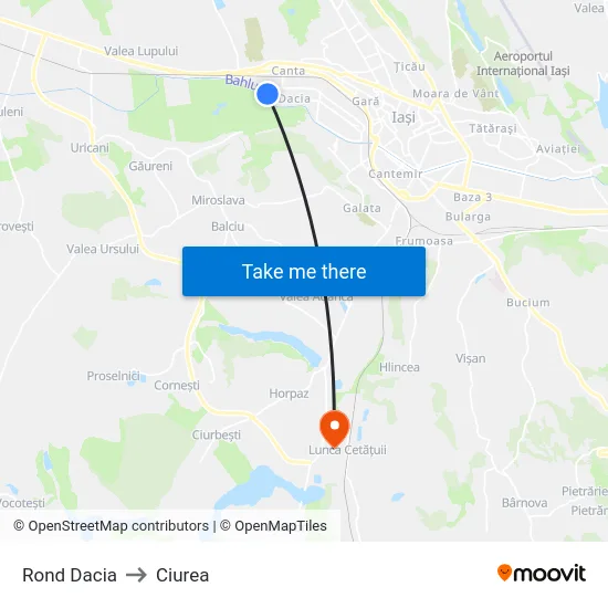 Rond Dacia to Ciurea map