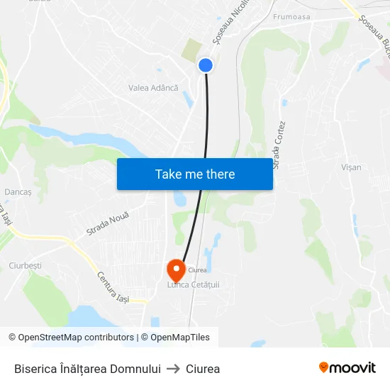 Biserica Înălțarea Domnului to Ciurea map