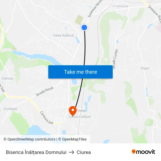 Biserica Înălțarea Domnului to Ciurea map