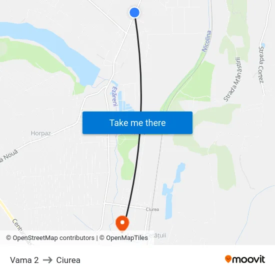 Vama 2 to Ciurea map