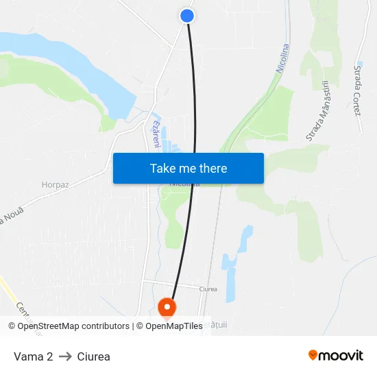 Vama 2 to Ciurea map