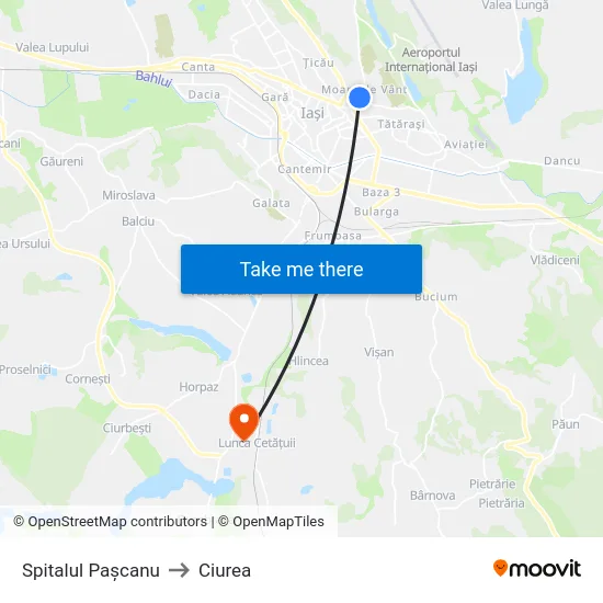 Spitalul Pașcanu to Ciurea map