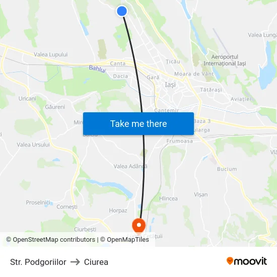 Str. Podgoriilor to Ciurea map