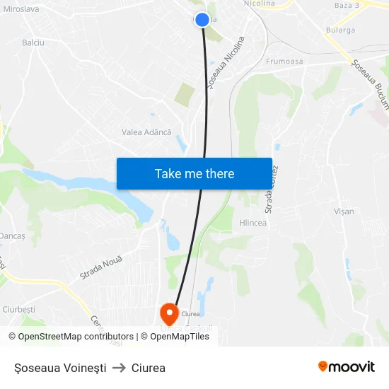 Şoseaua Voineşti to Ciurea map