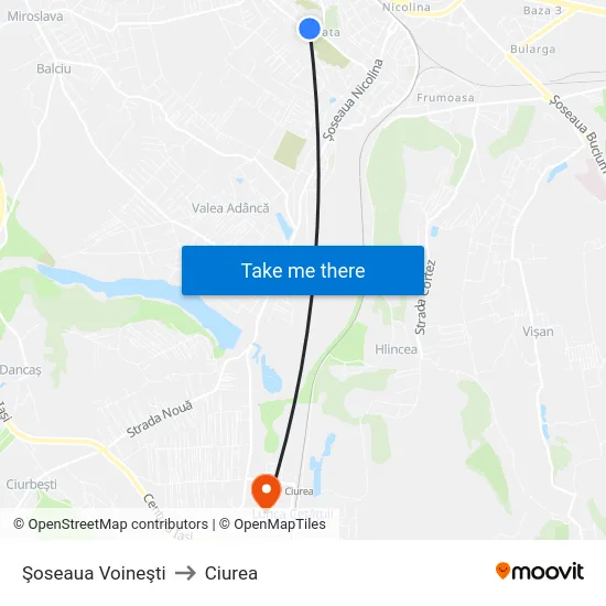 Şoseaua Voineşti to Ciurea map