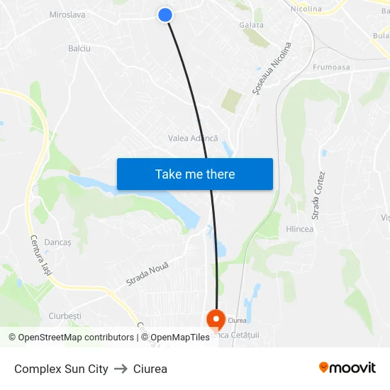 Complex Sun City to Ciurea map