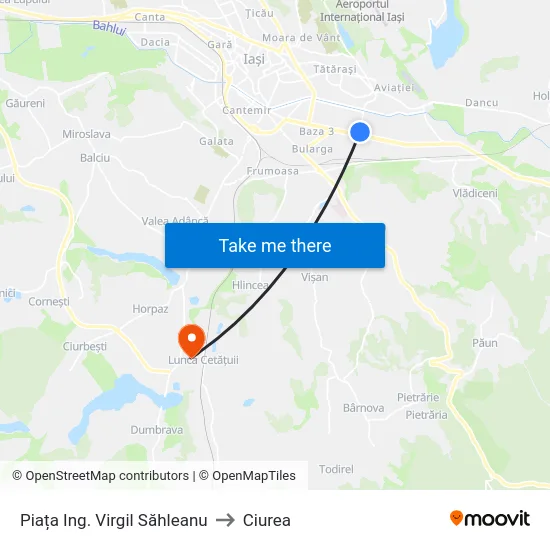 Piața Ing. Virgil Săhleanu to Ciurea map
