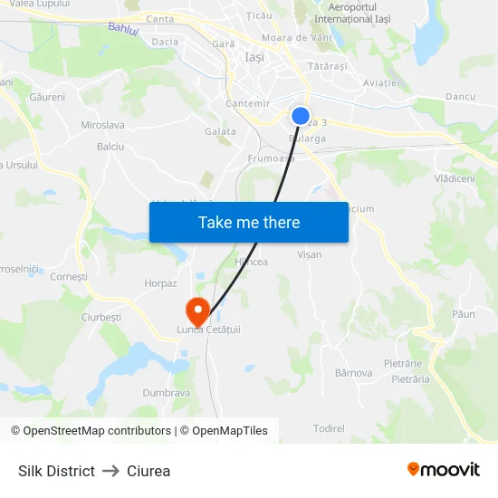 Silk District to Ciurea map