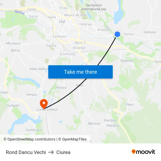 Rond Dancu Vechi to Ciurea map