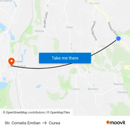 Str. Cornelia Emilian to Ciurea map