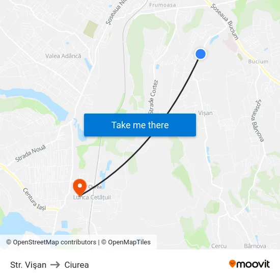 Str. Vişan to Ciurea map