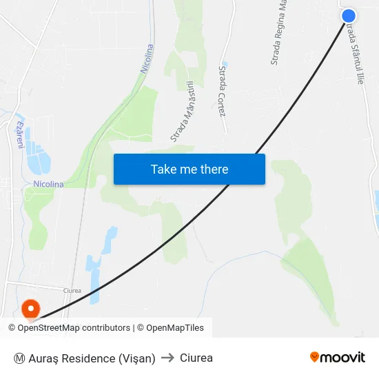 Ⓜ Auraş Residence (Vişan) to Ciurea map