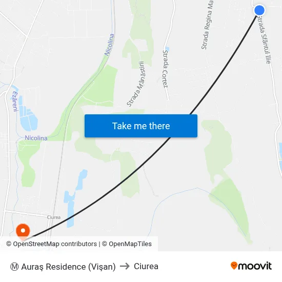 Ⓜ Auraş Residence (Vişan) to Ciurea map