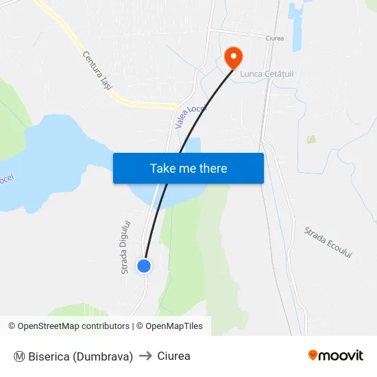 Ⓜ Biserica (Dumbrava) to Ciurea map