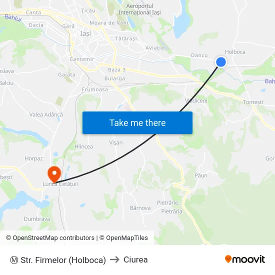 Ⓜ Str. Firmelor (Holboca) to Ciurea map