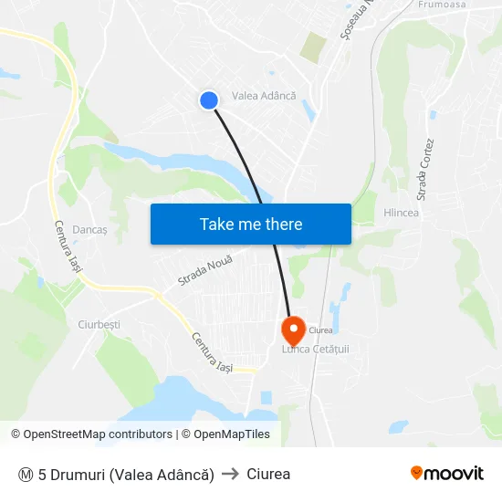Ⓜ 5 Drumuri (Valea Adâncă) to Ciurea map