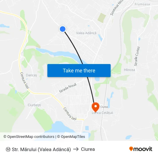 Ⓜ Str. Mărului (Valea Adâncă) to Ciurea map