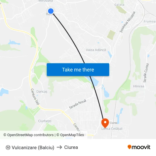 Ⓜ Vulcanizare (Balciu) to Ciurea map