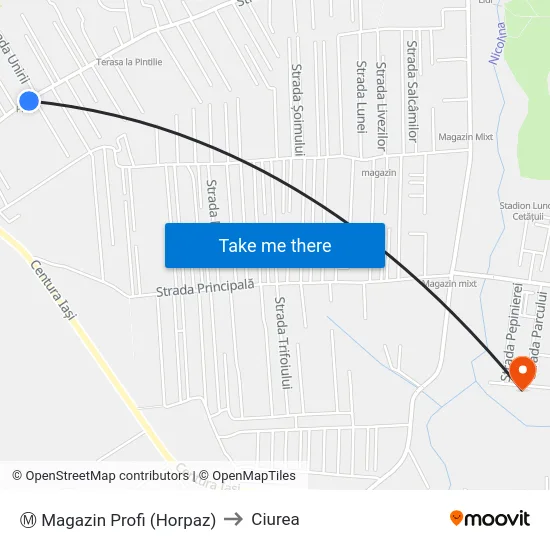 Ⓜ Magazin Profi (Horpaz) to Ciurea map