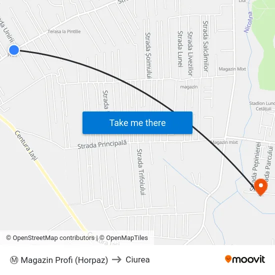Ⓜ Magazin Profi (Horpaz) to Ciurea map