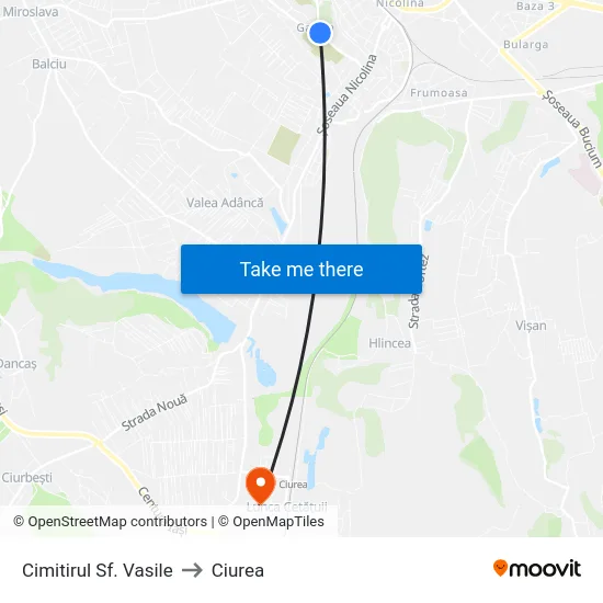 Cimitirul Sf. Vasile to Ciurea map