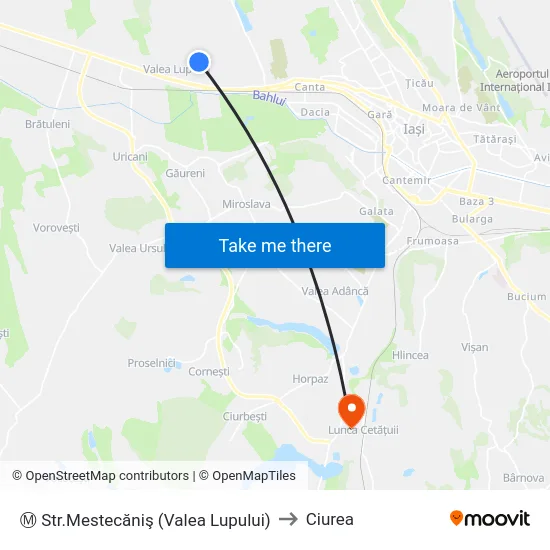 Ⓜ Str.Mestecăniş (Valea Lupului) to Ciurea map