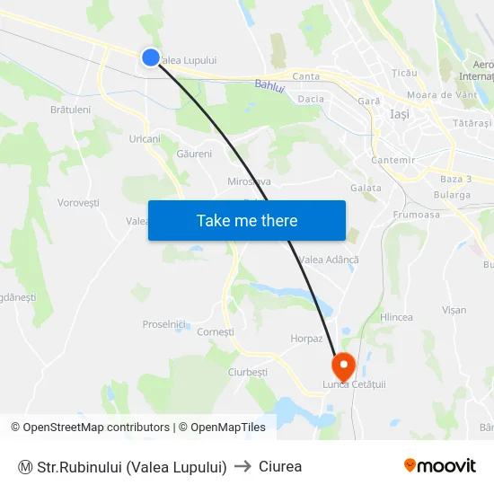 Ⓜ Str.Rubinului (Valea Lupului) to Ciurea map