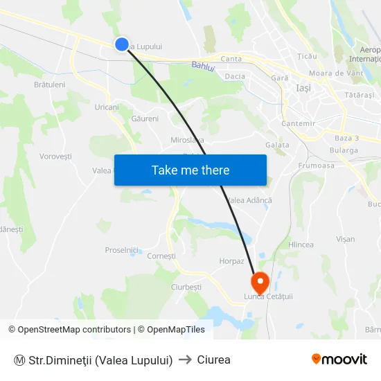 Ⓜ Str.Dimineţii (Valea Lupului) to Ciurea map