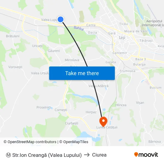 Ⓜ Str.Ion Creangă (Valea Lupului) to Ciurea map