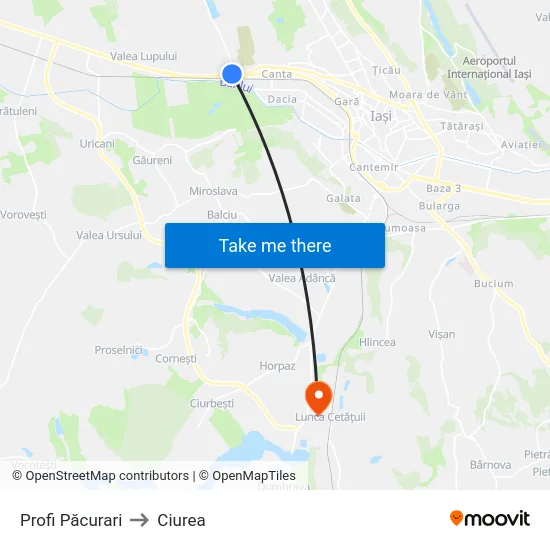 Profi Păcurari to Ciurea map