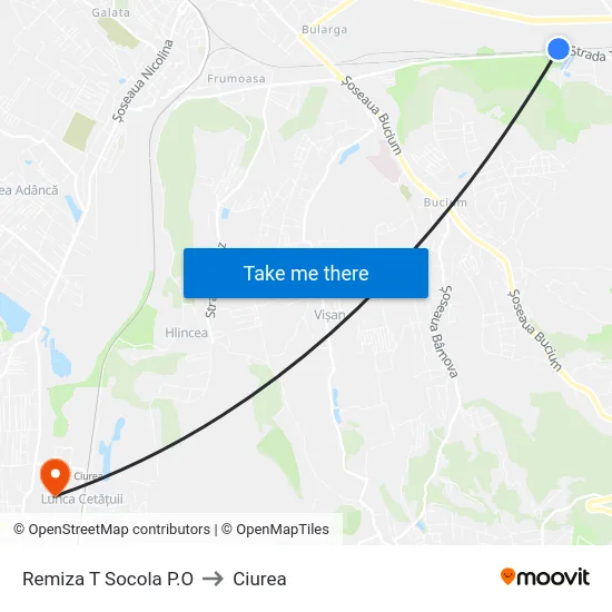 Remiza T Socola P.O to Ciurea map