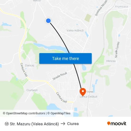 Ⓜ Str. Mazuru (Valea Adâncă) to Ciurea map